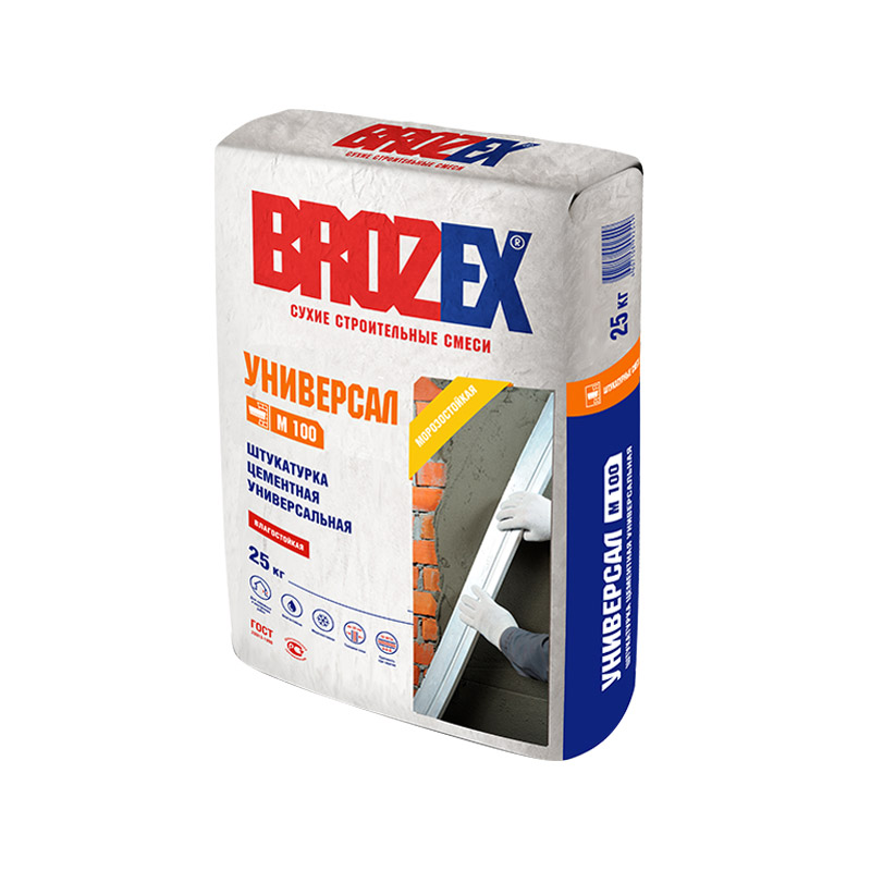 Штукатурка цементная Brozex Универсал М-100, 25 кг