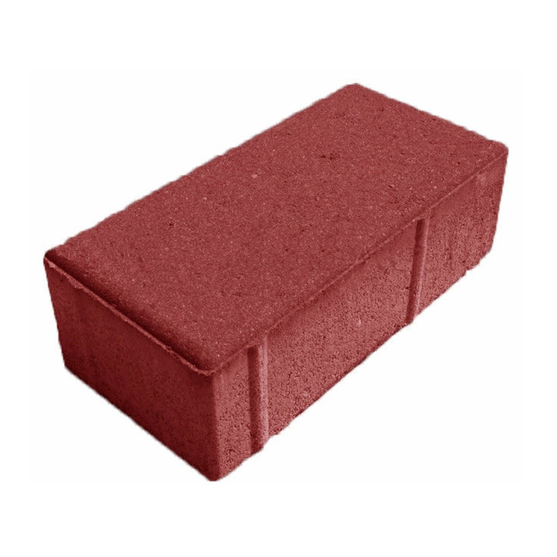 Плитка тротуарная Брусчатка, красная (200х100х50 мм)