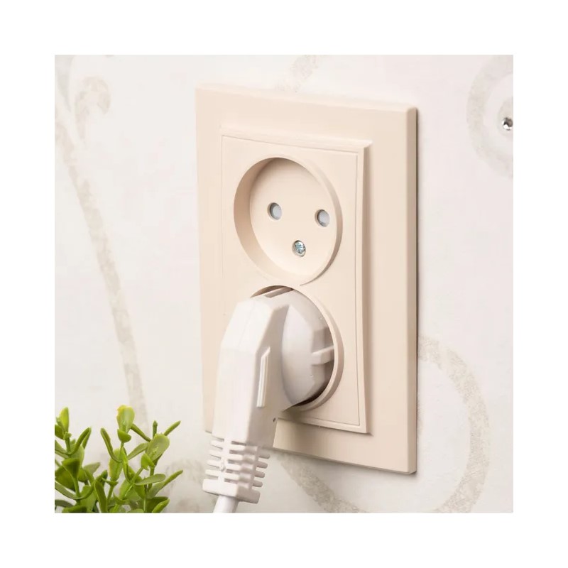 Розетка с/у Минск ERR10-102-200, 2 гнезда, б/з, з/ш, бежевая