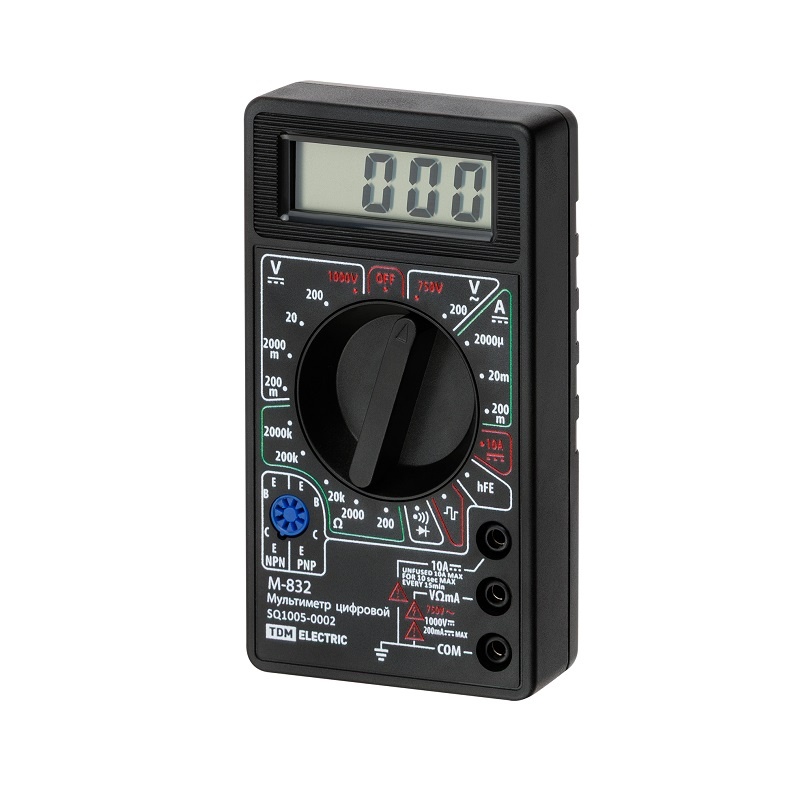 Мультиметр цифровой М-832 10А, 1кВ|2МОм, звук