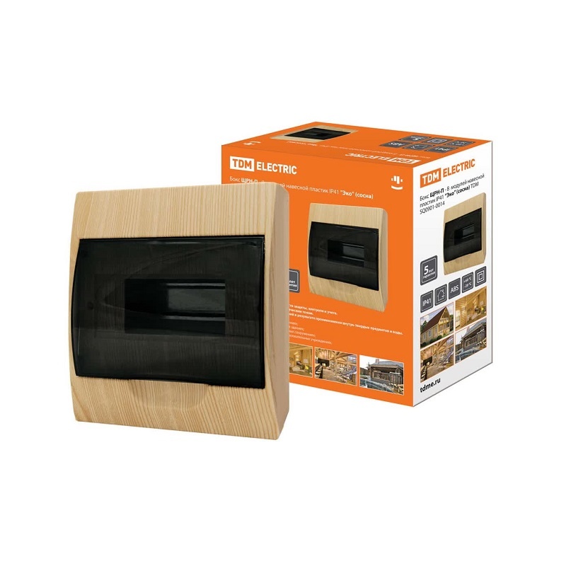 Щит распределительный навесной ЩРН-П-8, IP41, светлое дерево