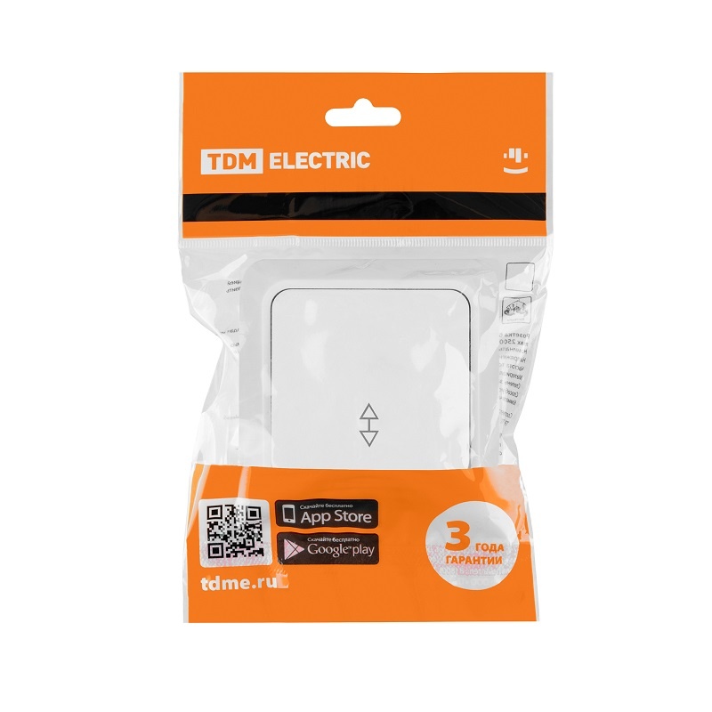 Переключатель о/у Ладога SQ1801-0005, 1 клавиша, б/инд, белый