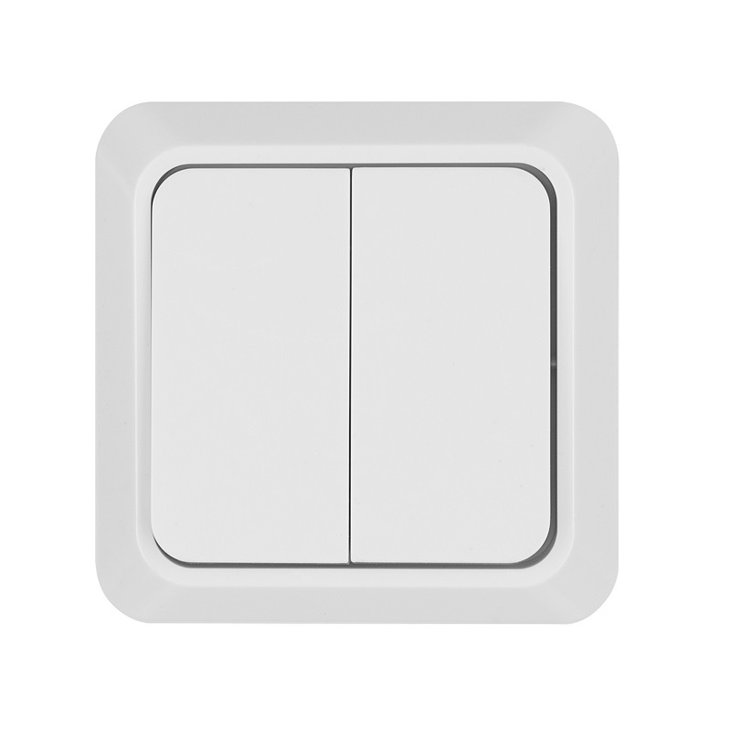 Выключатель о/у Ладога SQ1801-0003, 2 клавиши, б/инд, белый