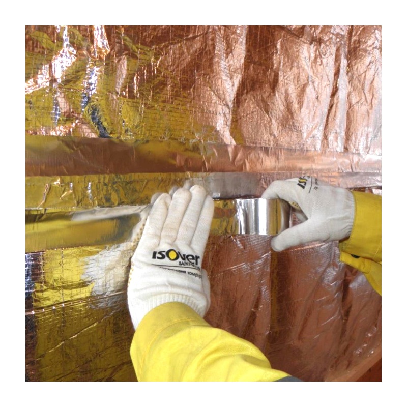 Утеплитель фольгированный Isover Сауна-50 12500х1200х50 мм, маты, 1 шт