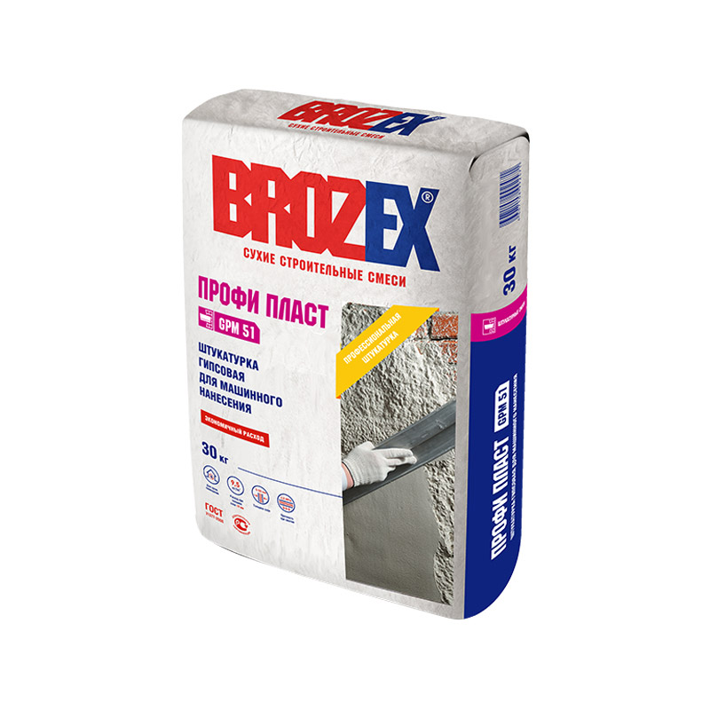 Штукатурка гипсовая Brozex Профи пласт GPM-51, 30 кг