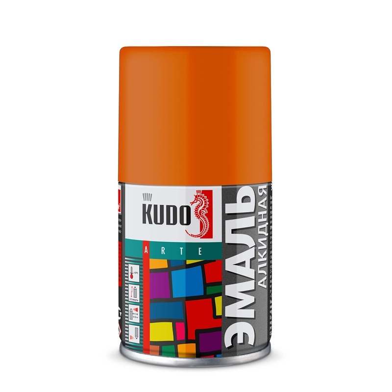 Эмаль универсальная Kudo KU-1019.2 оранжевая (0,14 л)