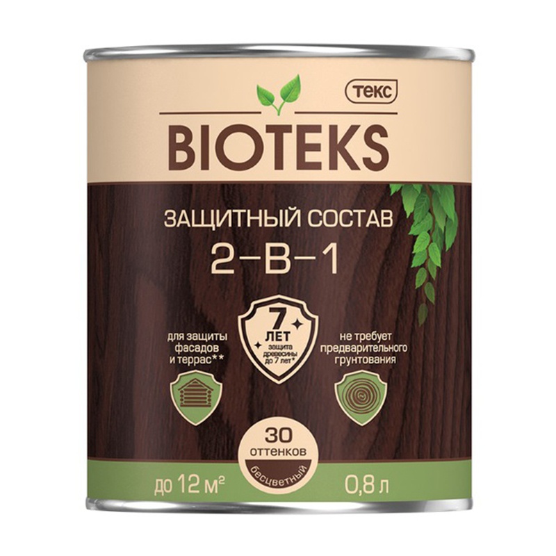 Антисептик Текс Bioteks состав 2в1 мореный дуб (0,8 л)