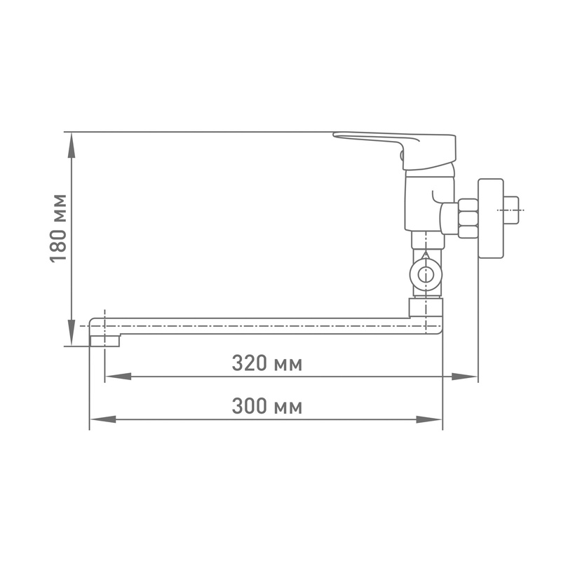 Смеситель для ванны Klip 1507 с аксессуарами, L-излив=300 мм