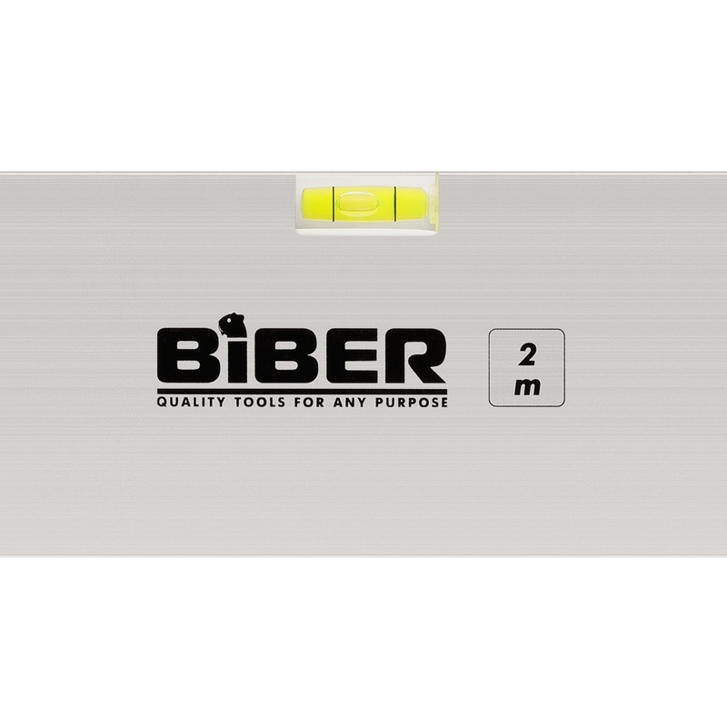Правило Biber 35603 анодированное с уровнем и ручками 2,0 м