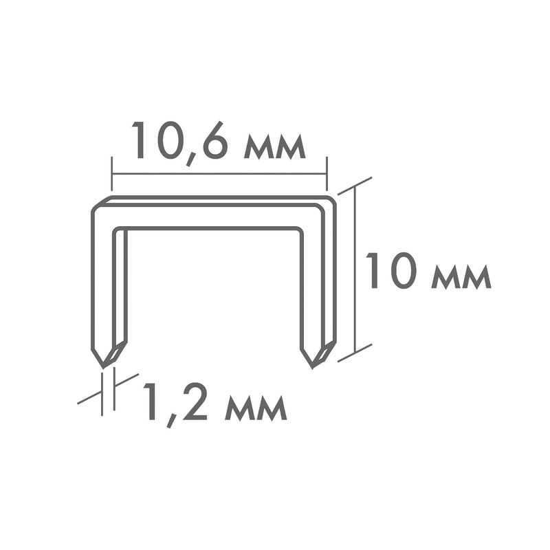 Скобы для степлера Biber 85823 тип 140, 10 мм (1000 шт.)