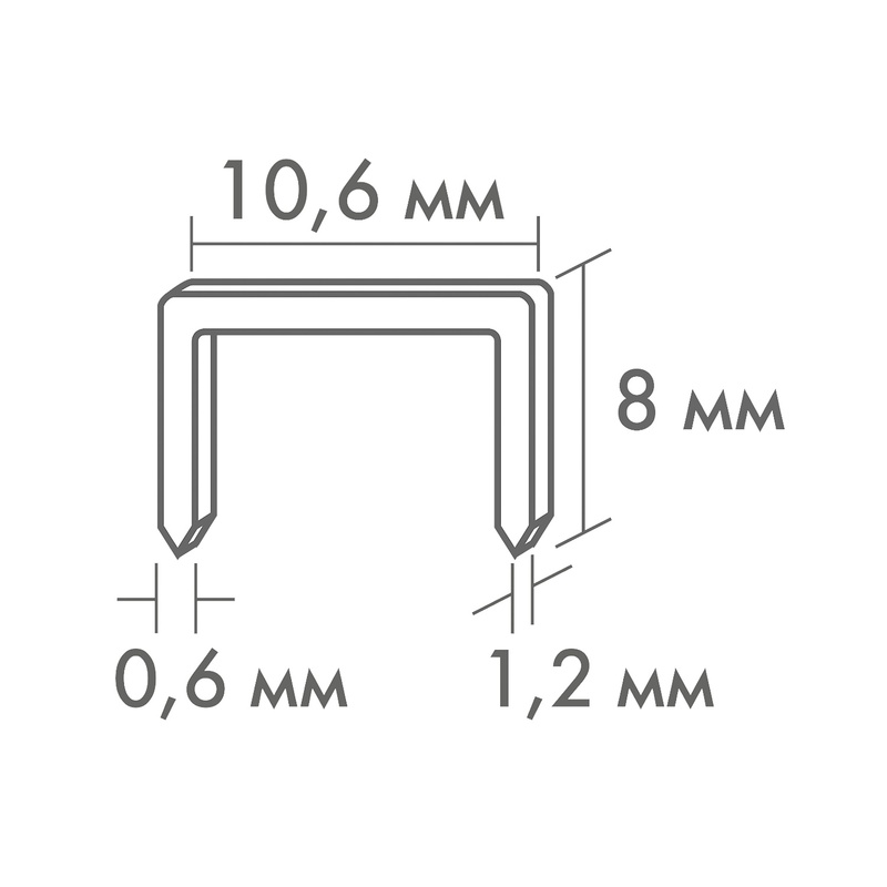 Скобы для степлера Biber 85837 закаленные тип 140, 8 мм (1000 шт.)