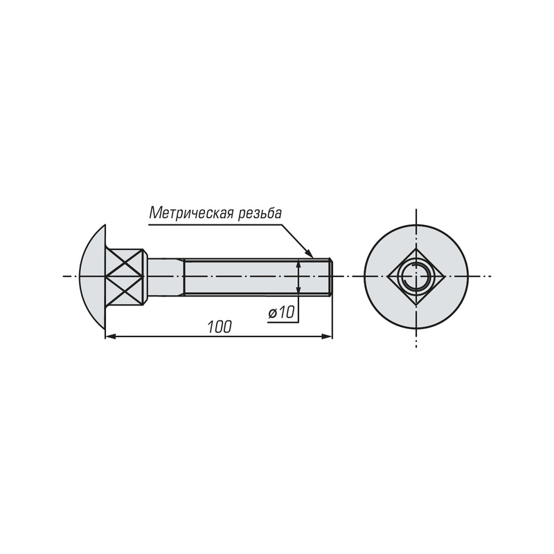 Болт мебельный SWFS DIN603 М10х100 (400 шт)