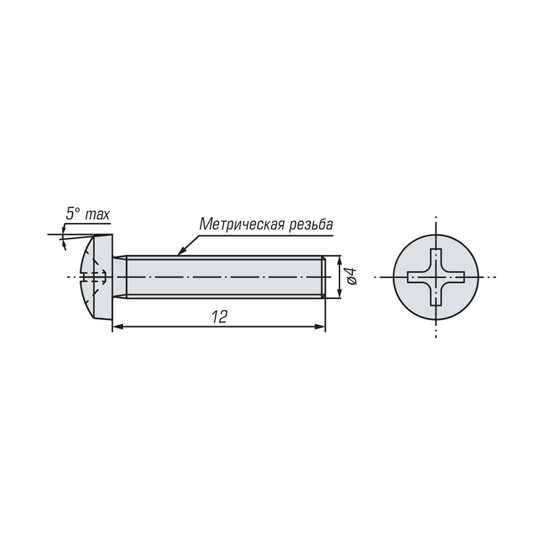 Винт SWFS DIN7985 М4х12 (10000 шт)