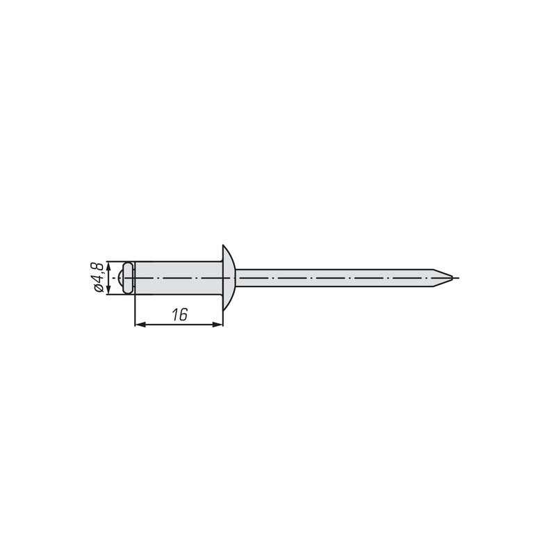 Заклепка вытяжная комбинированная SWFS 4,8х16 (10 шт) пакетик