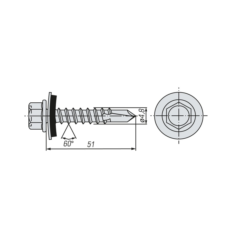 Саморез кровельный SWFS Premium RAL-3009 ZP 4,8х51 (2500 шт)
