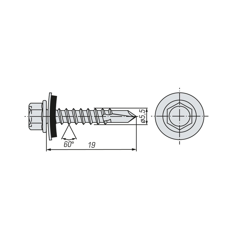 Саморез кровельный SWFS Premium RAL-5021 ZP 5,5х19 (3500 шт)