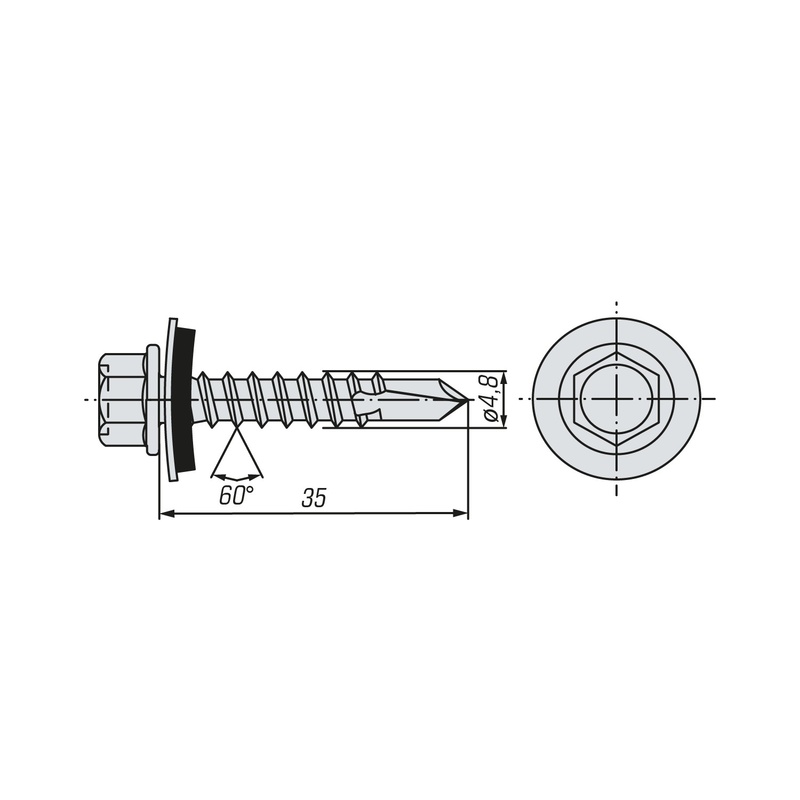 Саморез кровельный SWFS Premium RAL-9003 ZP 4,8х35 (250 шт)