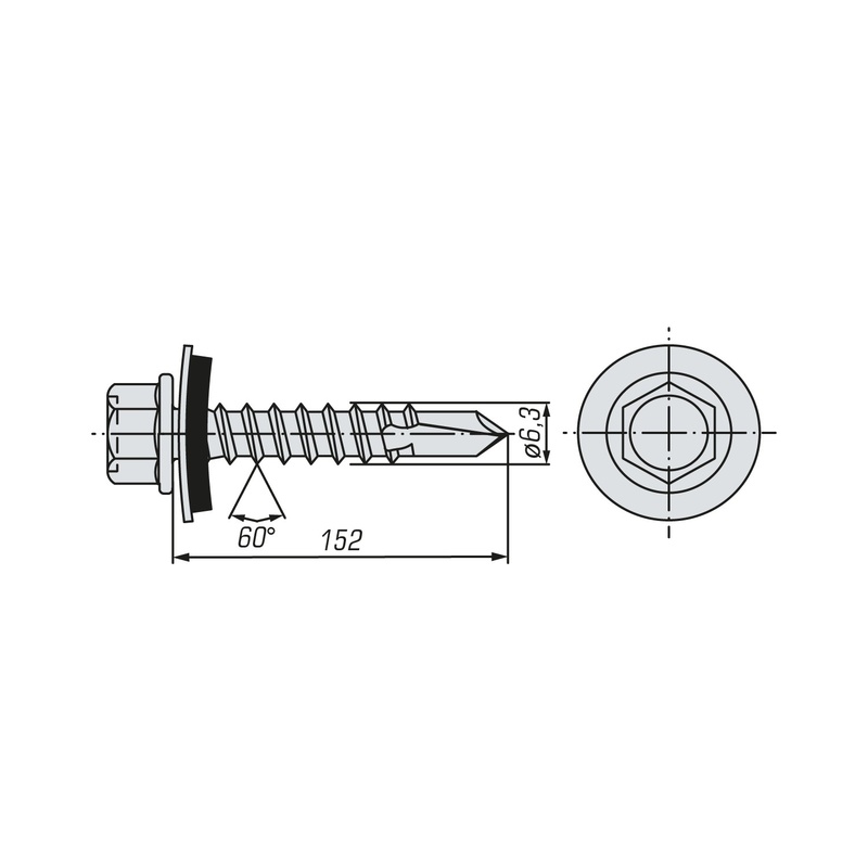 Саморез кровельный SWFS Premium ZP 6,3х152 (100 шт)