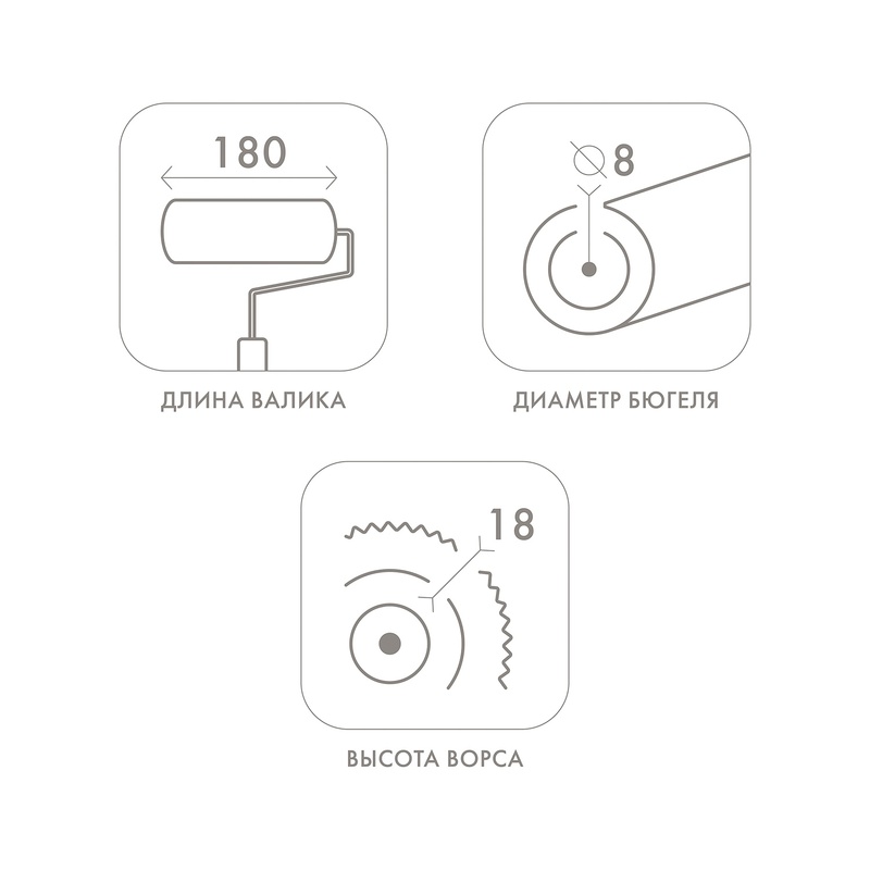 Валик Biber 32611 Фронт, фасадный, с бюгелем, ворс 18 мм, 180 мм
