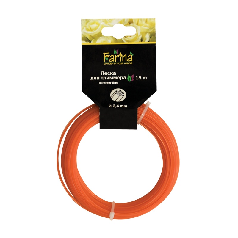 Леска для триммера Farina 93371 звезда 2,4 мм, 15 м