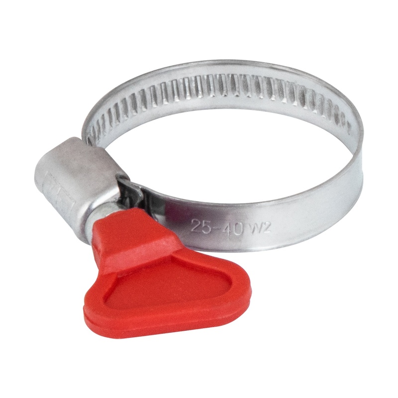 Набор хомутов червячных для шлангов Klip 27146-2, 25-40/9 мм "бабочка" (2 шт)