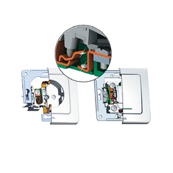 Розетка с/у Master РС16-411-01, 1 гнездо, с/з, слоновая кость