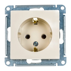 Розетка с/у Atlasdesign ATN000243, 1 гнездо, с/з, бежевая