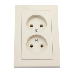 Розетка с/у Atlasdesign ATN000220, 2 гнезда, б/з, бежевая