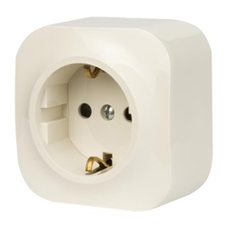 Розетка о/у Quteo 782250, 1 гнездо, с/з, з/ш, бежевая