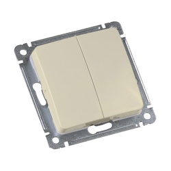 Выключатель с/у Master ВС10-451-01, 2 клавиши, б/инд, слоновая кость