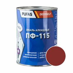 Эмаль Pufas Decoself ПФ-115 красно-коричневая (0,9 кг)