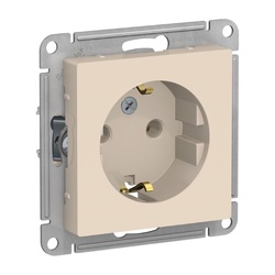 Розетка с/у Atlasdesign ATN000243, 1 гнездо, с/з, бежевая